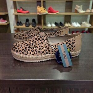 Toms NWT Alpargata Platform Rope Women Natural‎ Textured Cheetah, Size 9.5